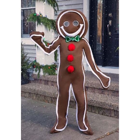 Fun Other - SOLD Kids Christmas Gingerbread Man Costume 2 piece Halloween Foam Head Youth S
